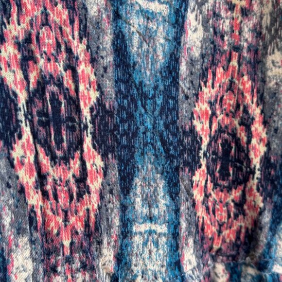 Ecote Tiered Tank Top Womens XS Tunic Boho Watercolor Layered Crochet - Picture 3 of 13